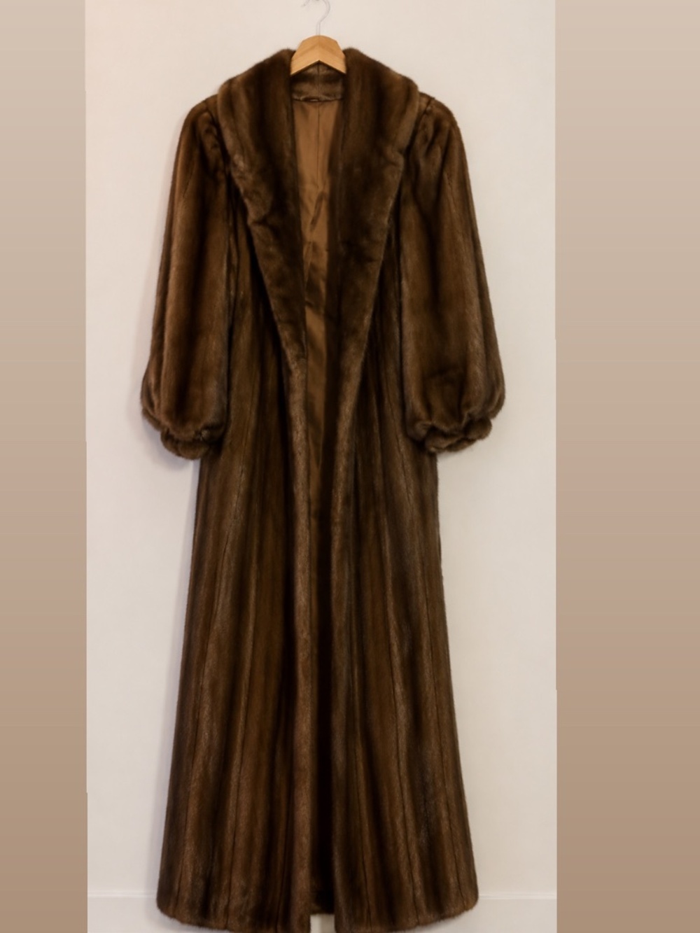 Vintage Full-Length Brown Mink Fur Coat